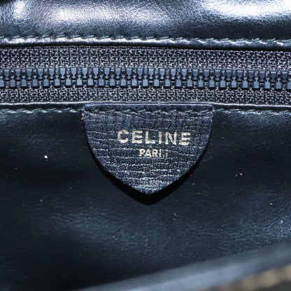 Celine Circle logo Leather, BLACK, LEATHER, Shoulder bag