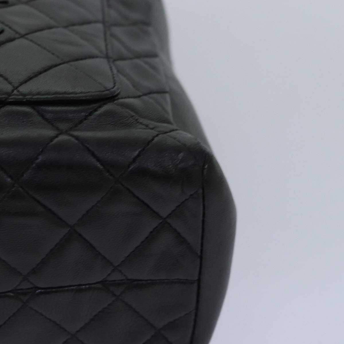 Chanel Coco Mark Black cakfskin, BLACK, LEATHER, Handbag