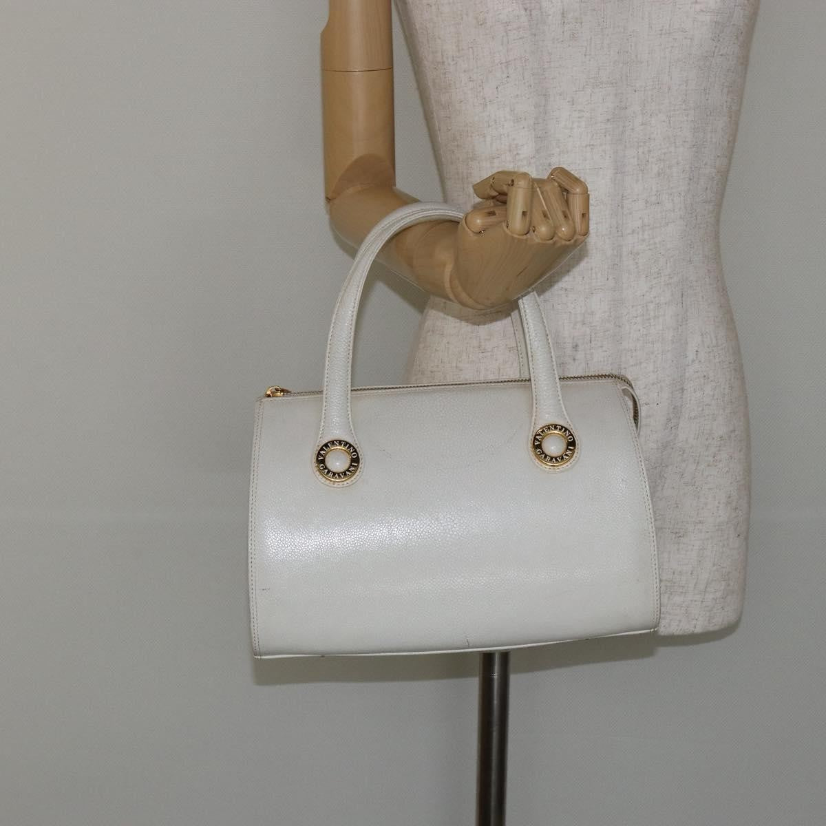Valentino Garavani Vintage Handbag Leather, WHITE, LEATHER, Handbag