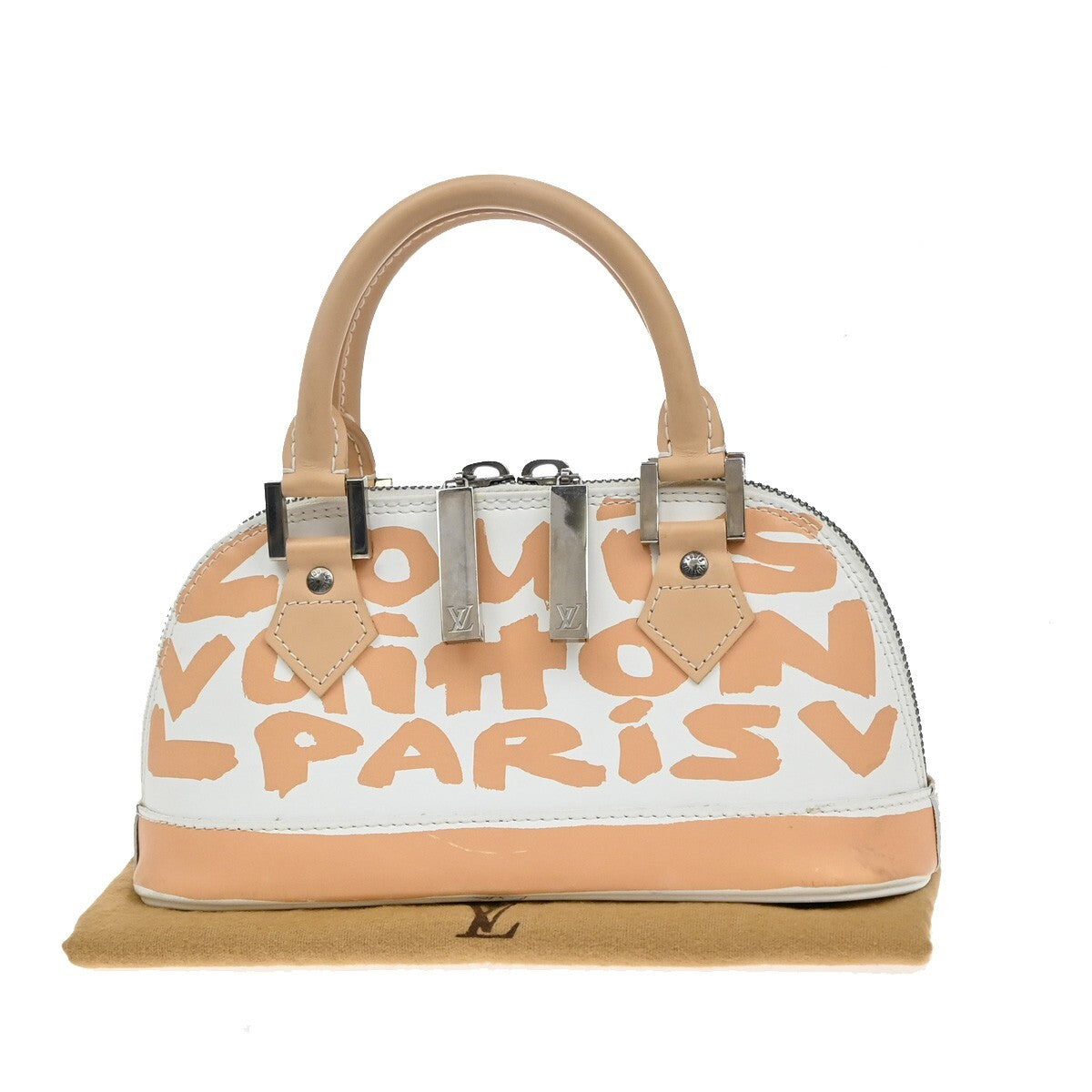 Louis Vuitton Alma Handbag Limited Edition Graffiti Leather, BEIGE, LEATHER, Handbag