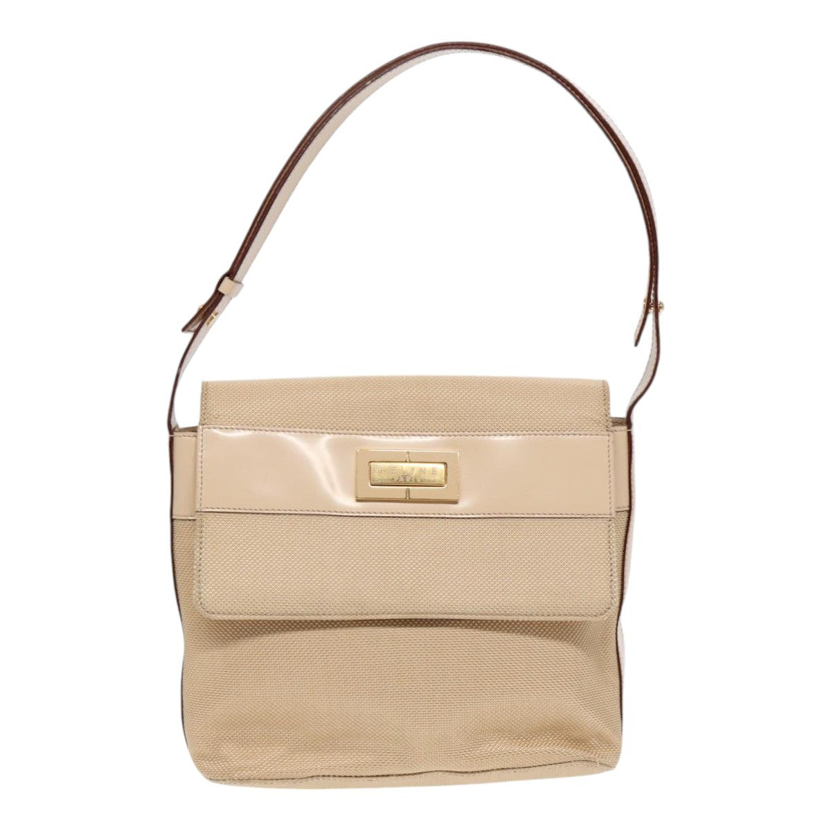 Celine Shoulder Bag Nylon, BEIGE, NYLON, Shoulder bag