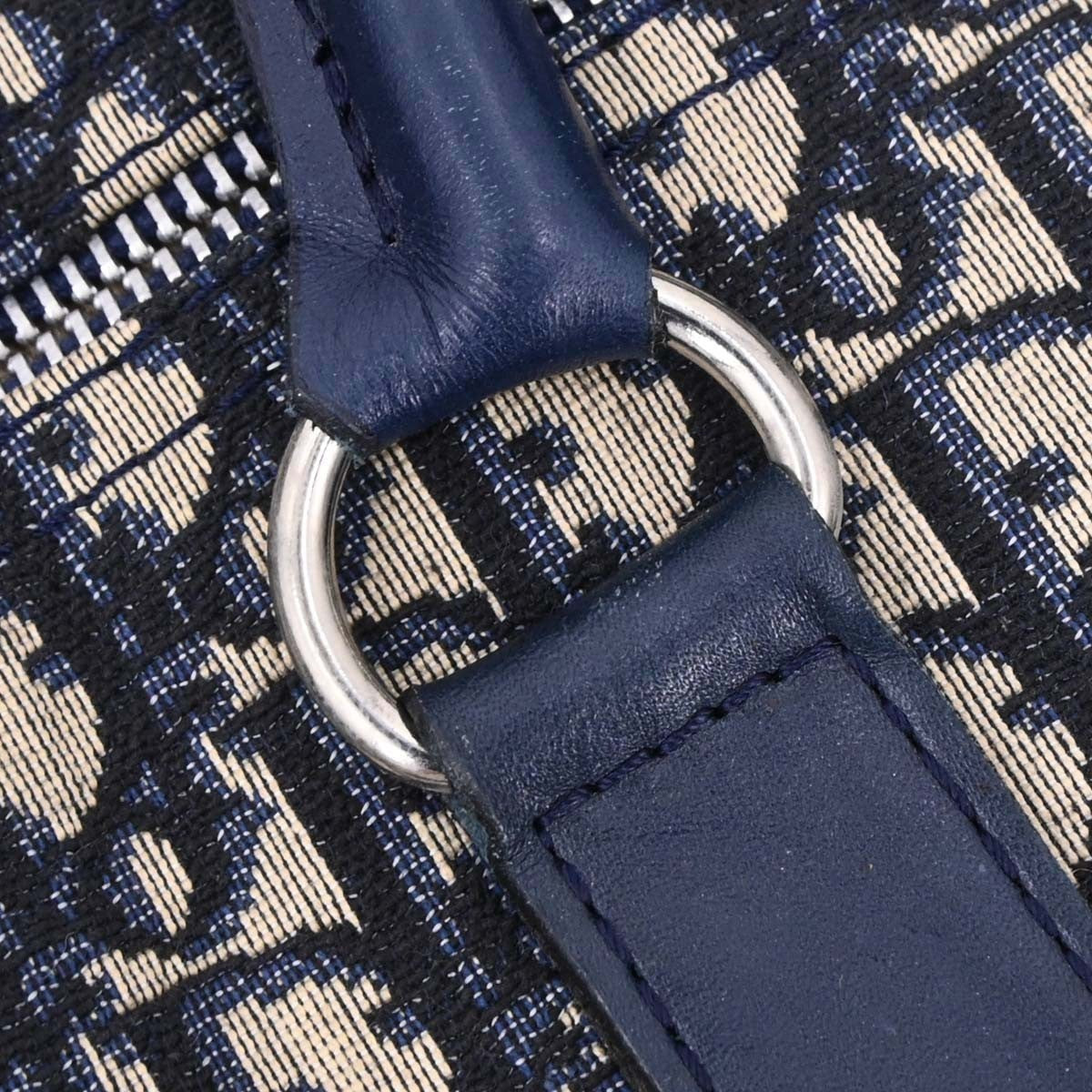 Christian Dior Vintage Trotter Boston Bag Diorissimo Canvas, NAVY, CANVAS, Travel bag