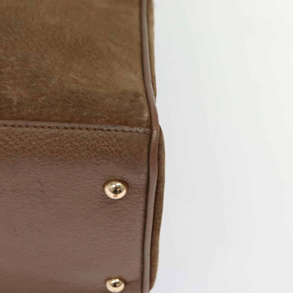 Gucci Bamboo Handle Tote Suede, BROWN, SUEDE, Tote bag