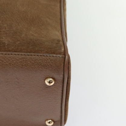 Gucci Bamboo Handle Tote Suede, BROWN, SUEDE, Tote bag