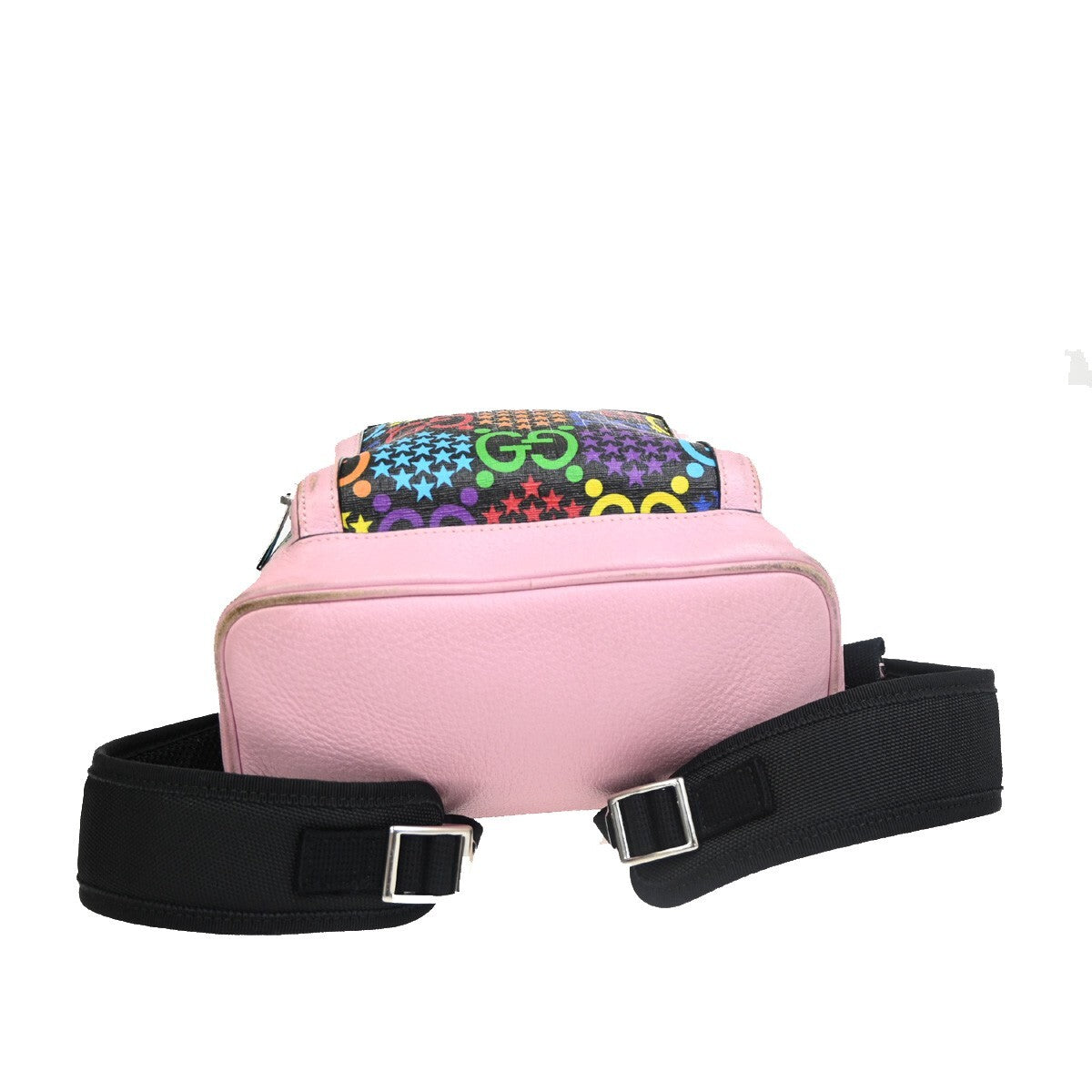 Gucci Zip Pocket Backpack Psychedelic Print GG Coated Canvas, MULTICOLOUR, LEATHER, Backpack