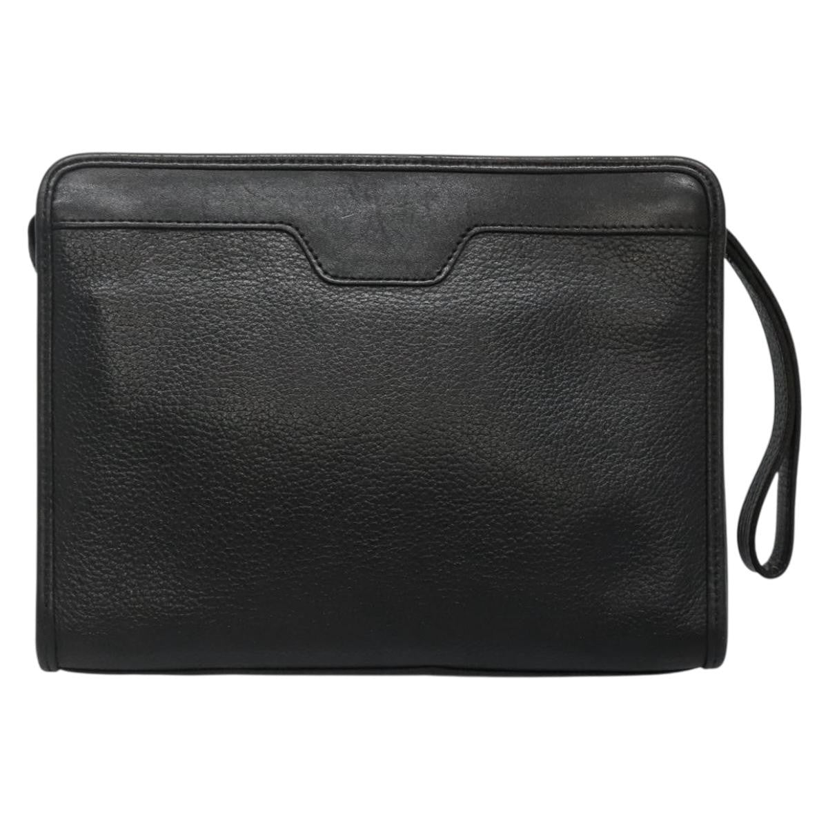 Burberry Zip Clutch Leather, BLACK, LEATHER, Clutche & pouche