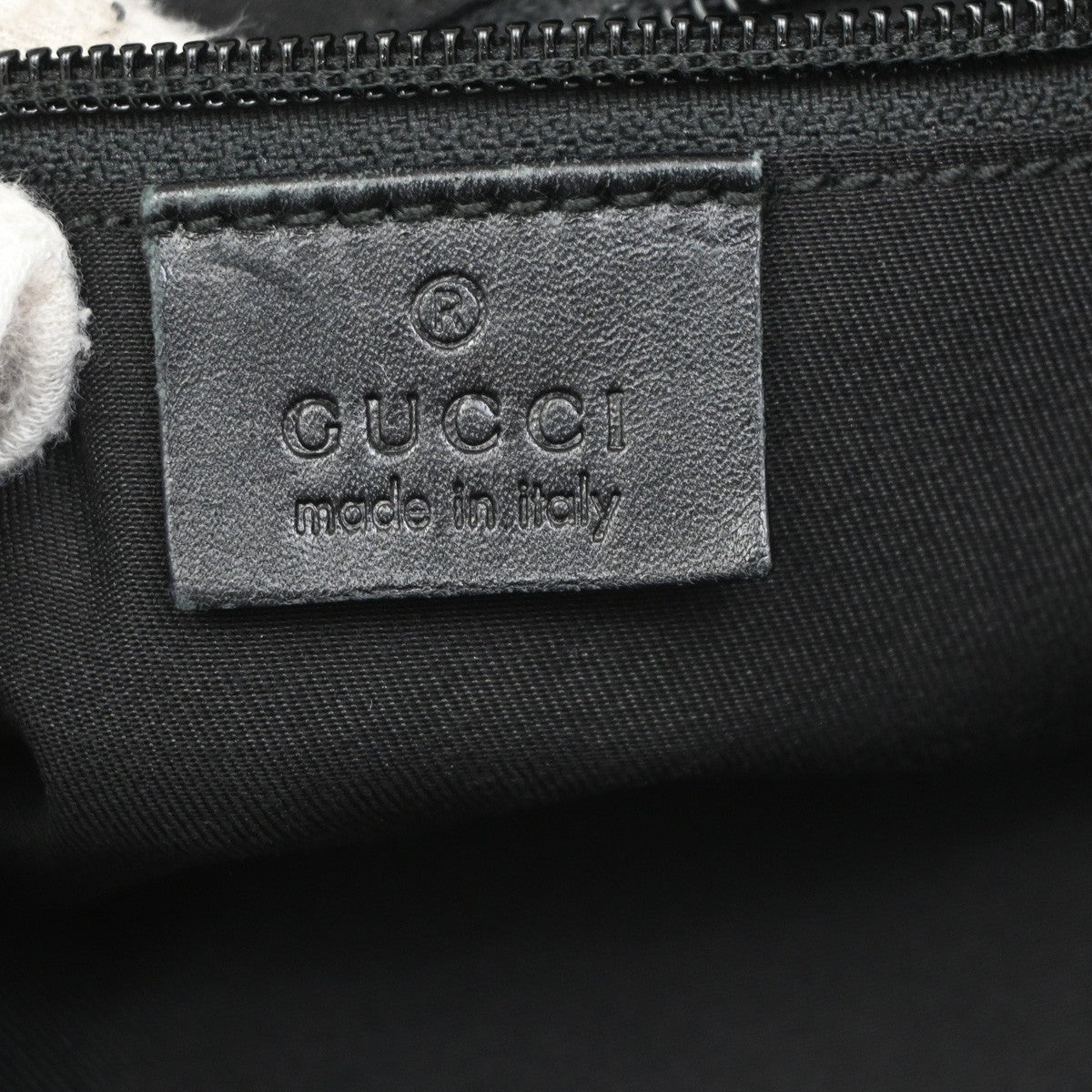 Gucci Zip Messenger Bag GG Canvas with Perforated Leather, BLACK, CANVAS, Shoulder bag