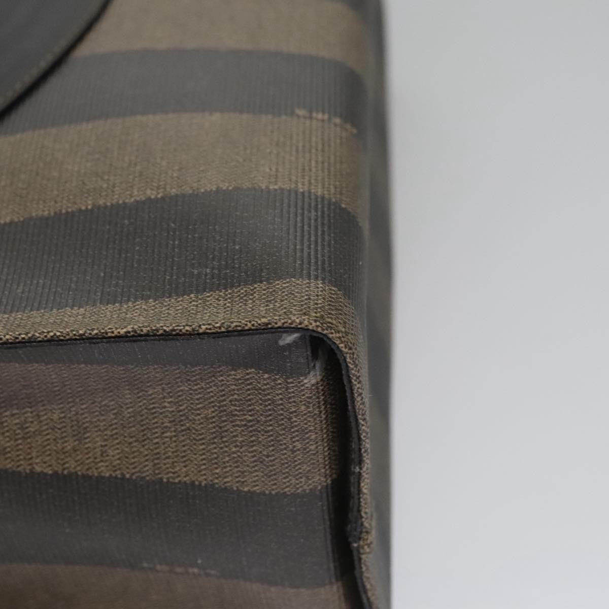 Fendi Vintage Logo Stamp Tote Pequin Coated Canvas, BROWN, CANVAS, Tote bag