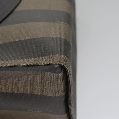 Fendi Vintage Logo Stamp Tote Pequin Coated Canvas, BROWN, CANVAS, Tote bag