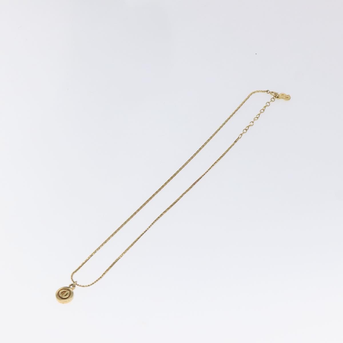 Christian Dior CD Round Pendant Necklace Metal, GOLD, METAL, Necklace