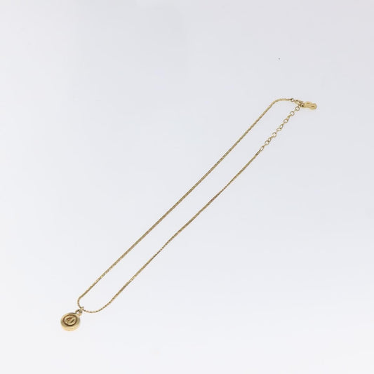 Christian Dior CD Round Pendant Necklace Metal, GOLD, METAL, Necklace