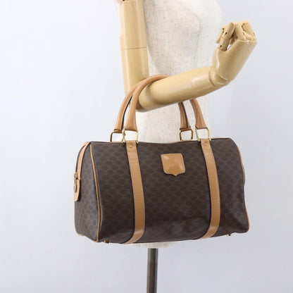Celine Vintage Macadam Boston bag Canvas, BROWN, CANVAS, Travel bag