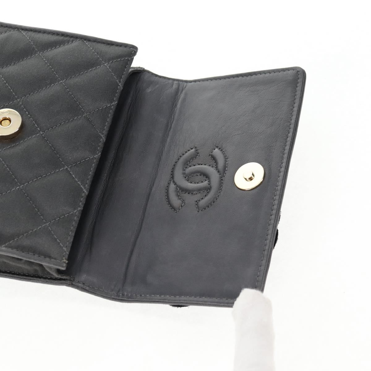 Chanel Vintage Camellia Flap Bag Satin, GRAY, SATIN, Clutche & pouche
