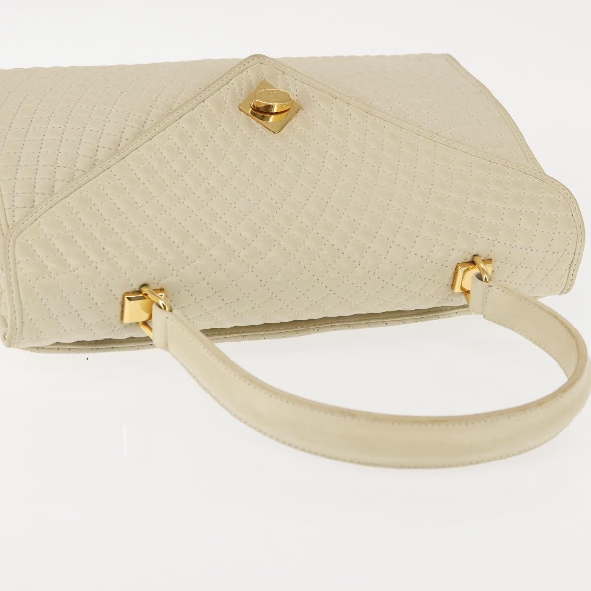 Bally Vintage Handbag Quilted Leather, BEIGE, LEATHER, Handbag