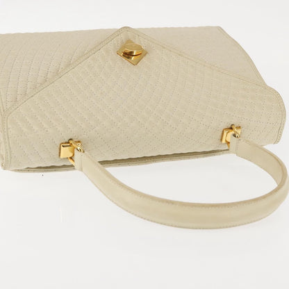 Bally Vintage Handbag Quilted Leather, BEIGE, LEATHER, Handbag