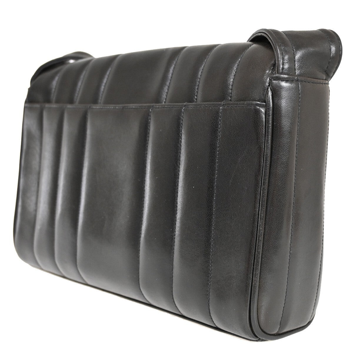 Chanel Mademoiselle Camera Bag Vertical Quilted Lambskin, BLACK, LEATHER, Shoulder bag