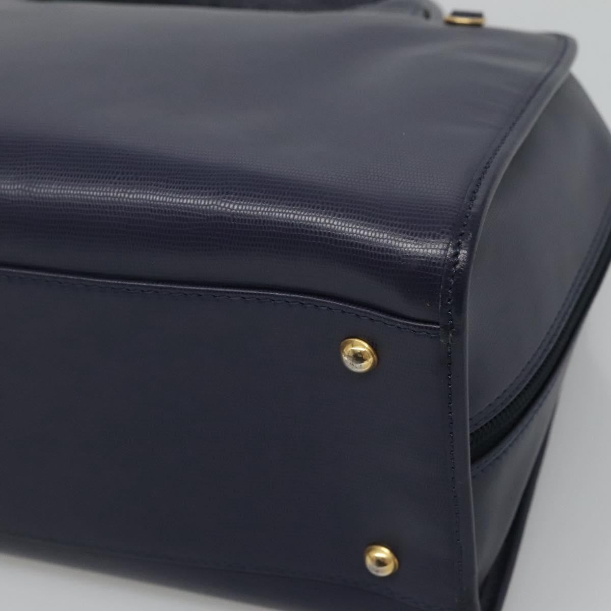 Celine Circle Logo Handbag Leather, BLUE, LEATHER, Handbag