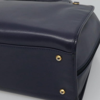 Celine Circle Logo Handbag Leather, BLUE, LEATHER, Handbag