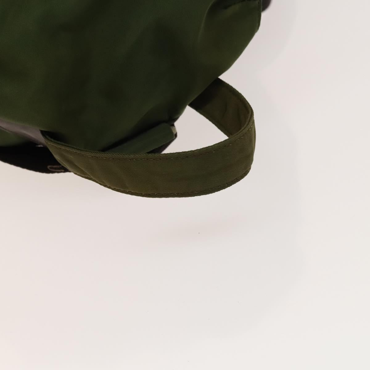 Prada Vela Double Front Pocket Backpack Tessuto with Saffiano Leather, KHAKI, NYLON, Backpack