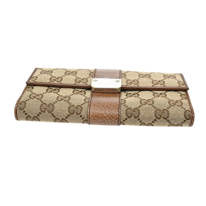 Gucci Vintage Web Continental Wallet GG Canvas, BROWN, CANVAS, Wallets