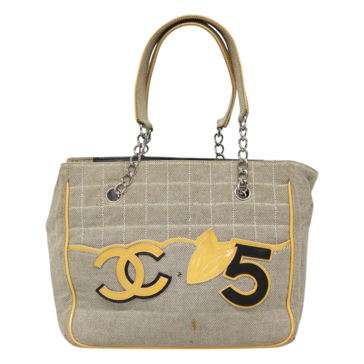 Chanel Camellia No.5 Tote Canvas, BEIGE, CANVAS, Tote bag