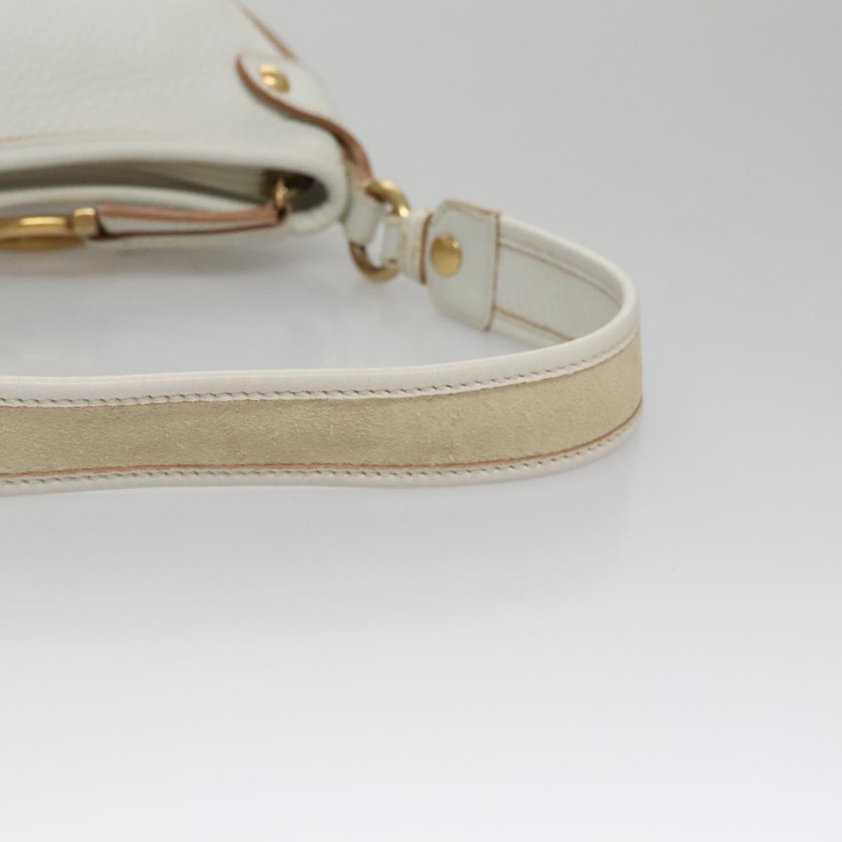 Salvatore Ferragamo Gancini Shoulder Bag Leather, WHITE, LEATHER, Shoulder bag