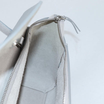 Celine Belt Bag Textured Leather, SILVER, LEATHER, Shoulder bag