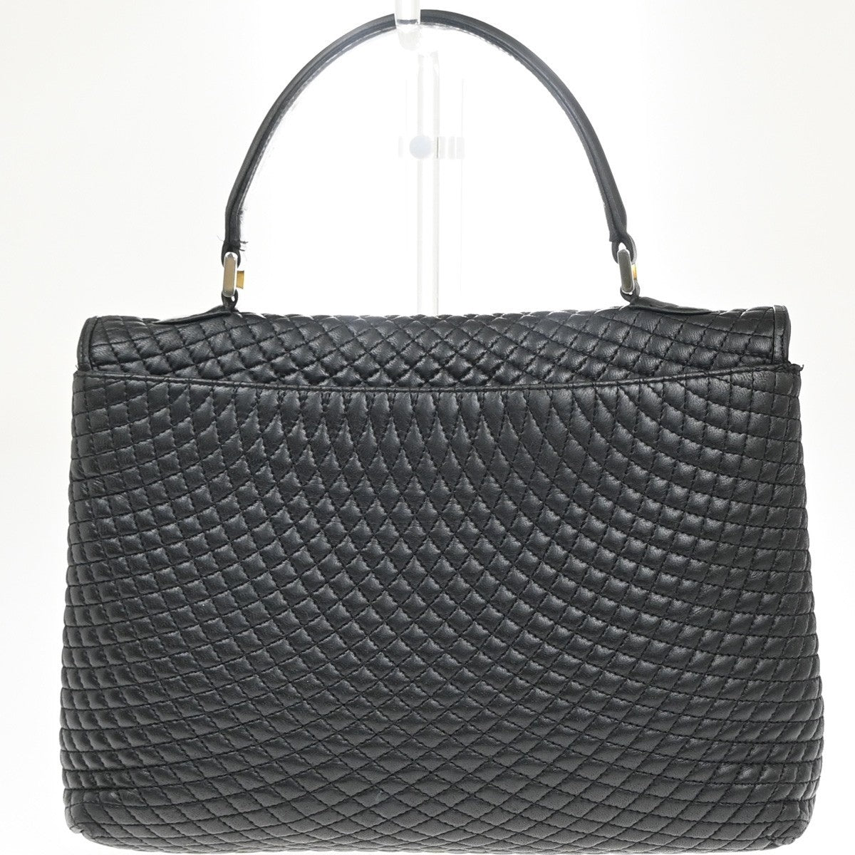 Bally Vintage Handbag Quilted Leather, BLACK, LEATHER, Handbag