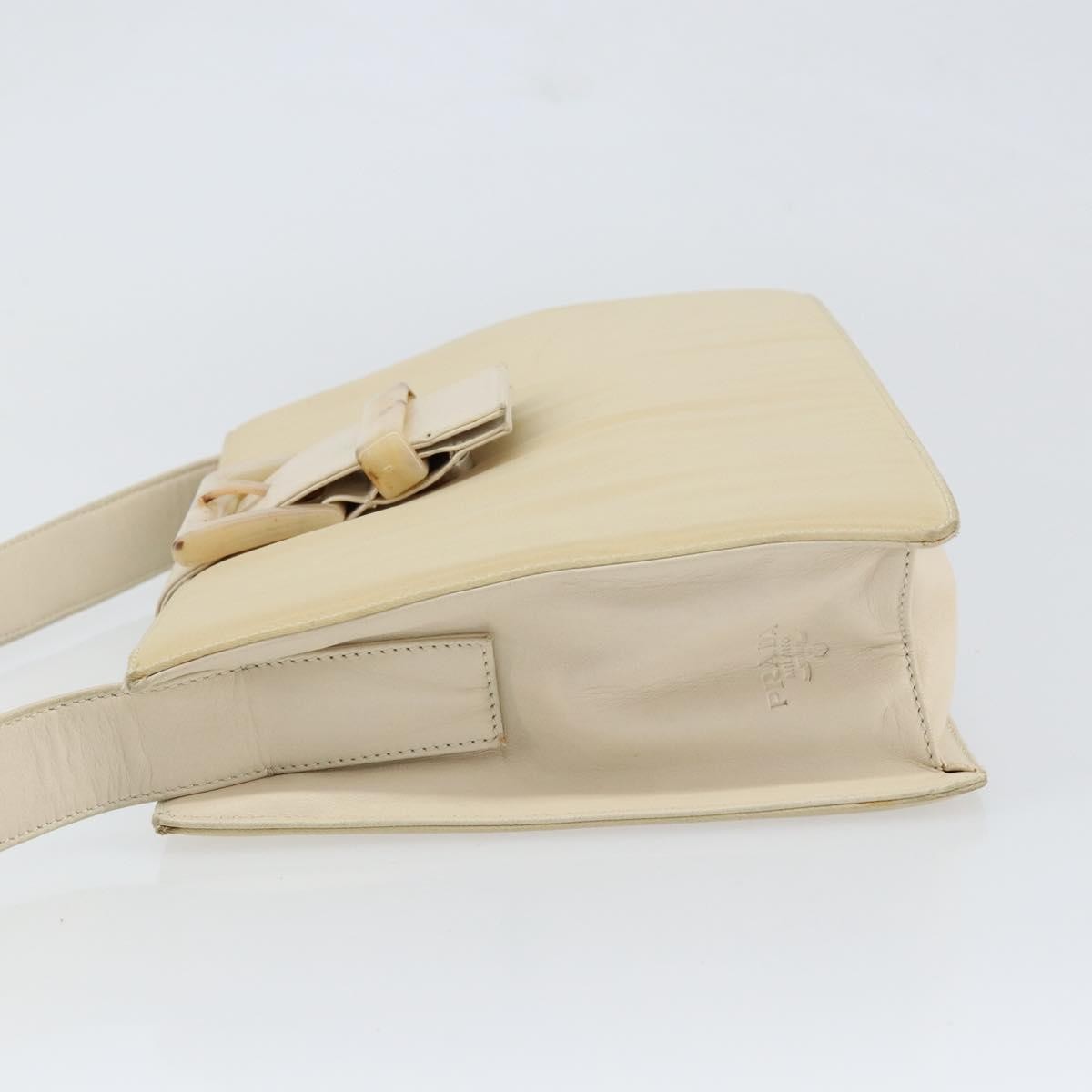 Prada Vintage Shoulder Bag Nylon and Leather, BEIGE, NYLON, Shoulder bag