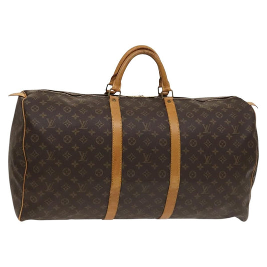 Louis Vuitton Keepall Bag Monogram Canvas, BROWN, CANVAS, Travel bag