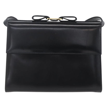 Salvatore Ferragamo Vala Shoulder Bag Leather, BLACK, LEATHER, Shoulder bag