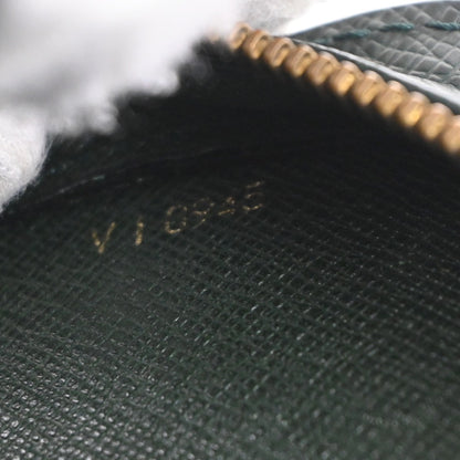 Louis Vuitton Pochette Baikal Clutch Taiga Leather, GREEN, LEATHER, Clutche & pouche