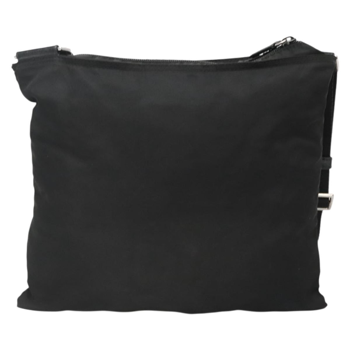 Prada Flat Messenger Bag Tessuto, BLACK, NYLON, Shoulder bag