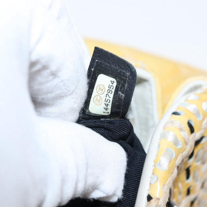 Chanel Just Mademoiselle Bag Woven Stitch Patent, YELLOW, PATENT_LEATHER, Shoulder bag