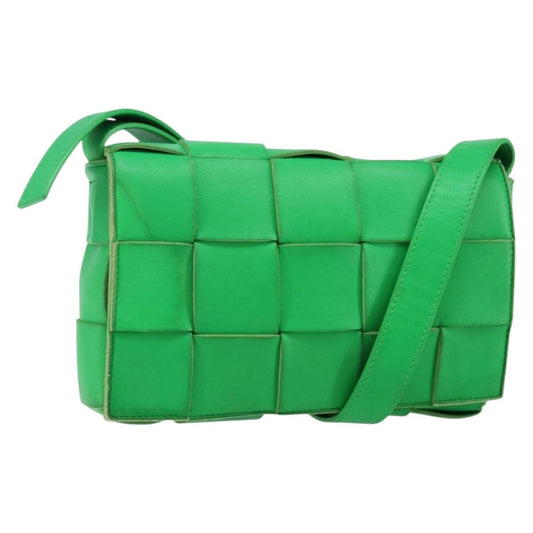 Bottega Veneta Cassette Crossbody Bag Maxi Intrecciato Leather, GREEN, LEATHER, Crossbody bag
