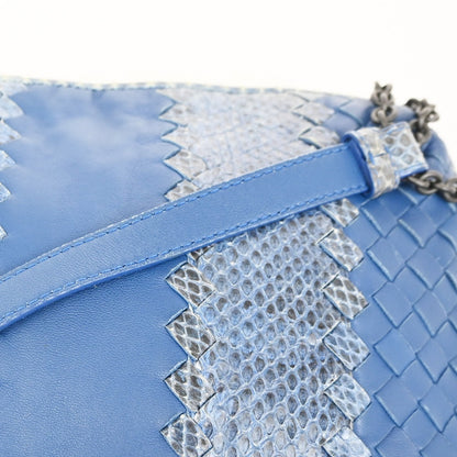 Bottega Veneta Intrecciato Shoulder bag Leather, Blue, Leather, Handbag