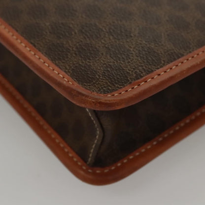 Celine Vintage Macadam Shoulder Bag Canvas, BROWN, CANVAS, Shoulder bag