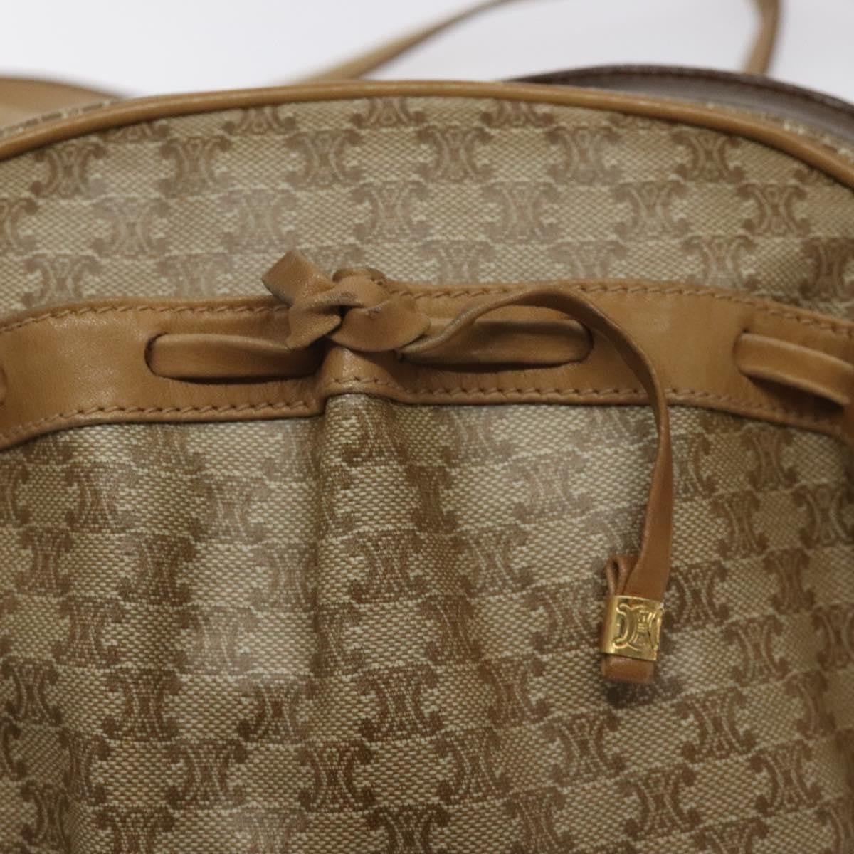 Celine Vintage Macadam Shoulder Bag Macadam Canva  Vinyl, BEIGE, PVC, Shoulder bag