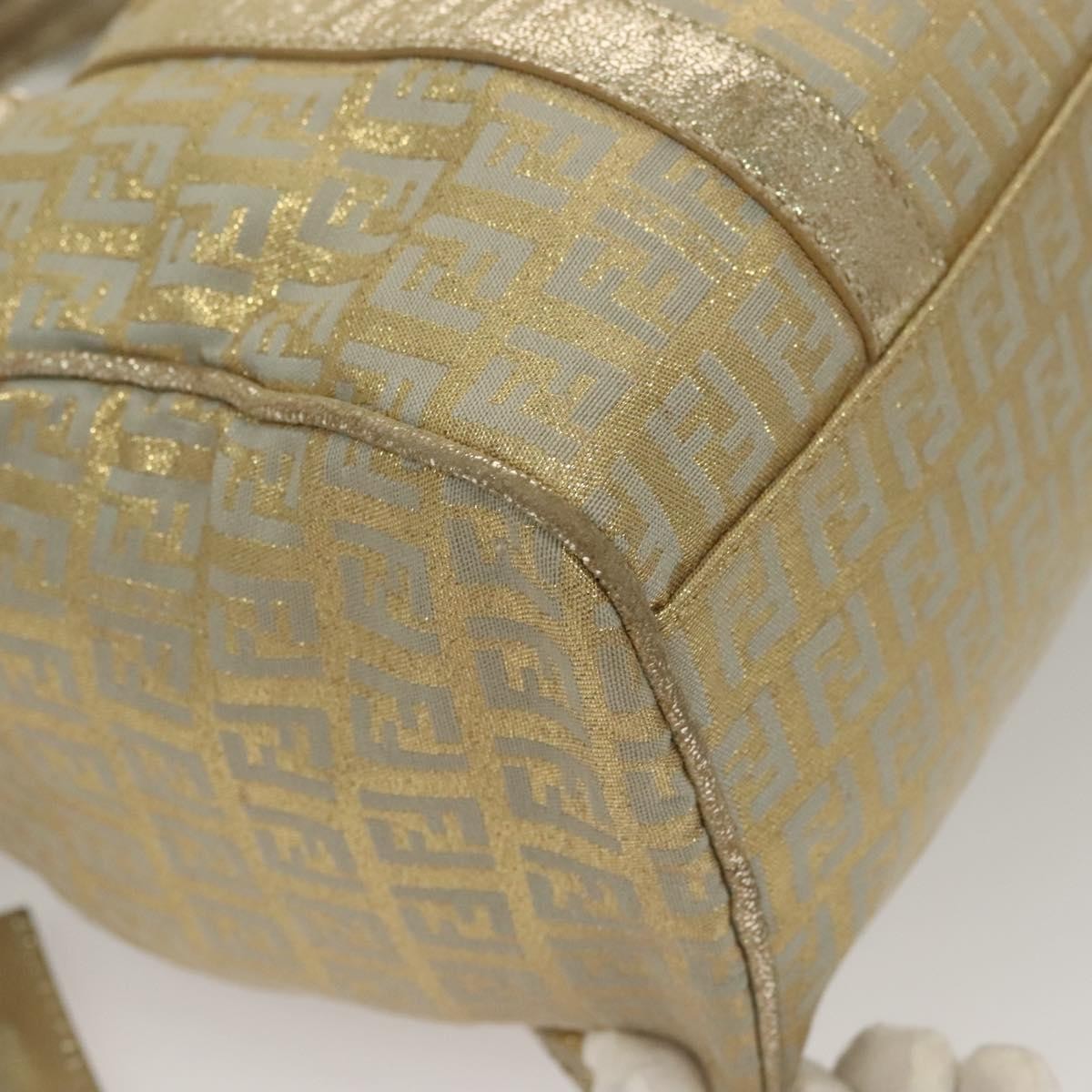 Fendi Boston Bag Zucchino Lurex Canvas, SILVER, CANVAS, Handbag