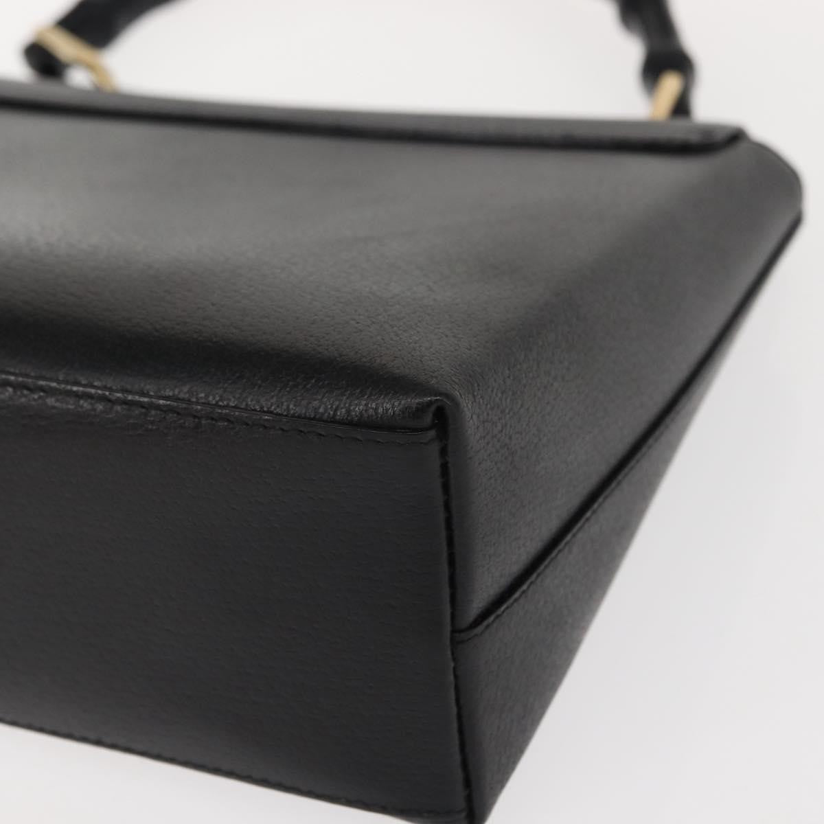 Gucci Vintage Bamboo Handle Bag Leather, BLACK, LEATHER, Handbag