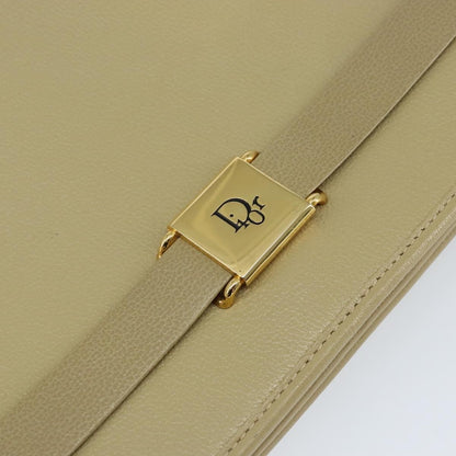 Christian Dior Vintage Shoulder Bag Leather, BEIGE, LEATHER, Shoulder bag