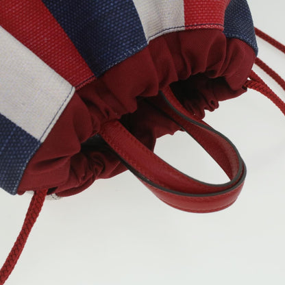 Gucci Logo Drawstring Backpack Striped Canvas, MULTICOLOUR, CANVAS, Backpack