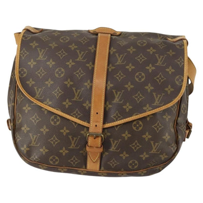 Louis Vuitton Saumur Handbag Monogram Canvas, BROWN, CANVAS, Shoulder bag
