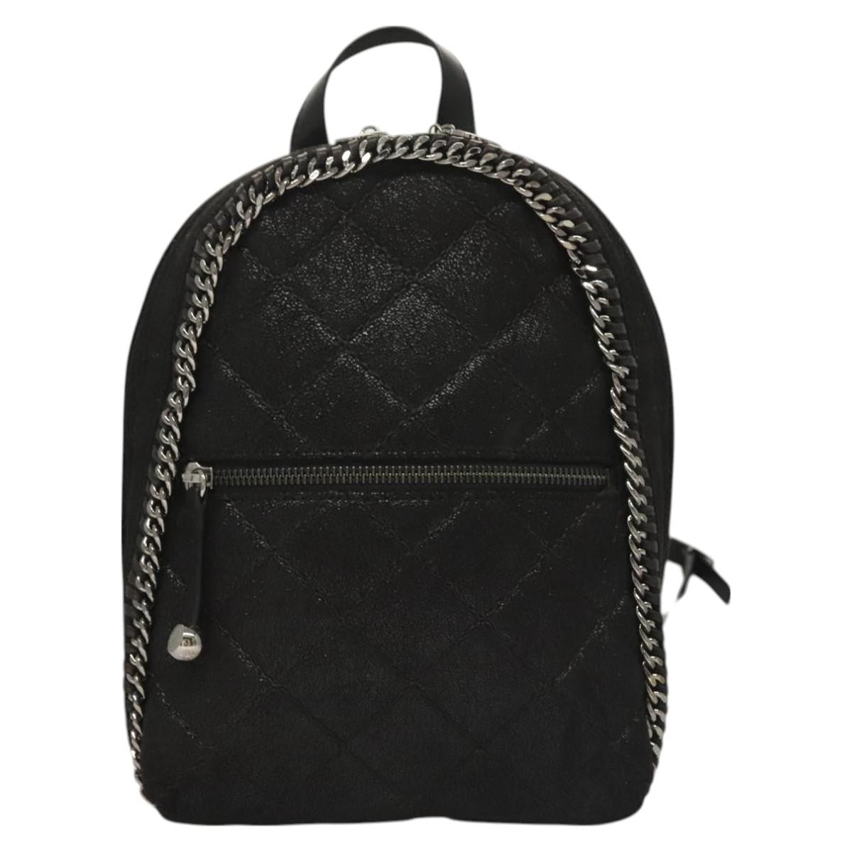 Stella McCartney Falabella Flap Pocket Backpack Shaggy Deer, BLACK, SUEDE, Backpack