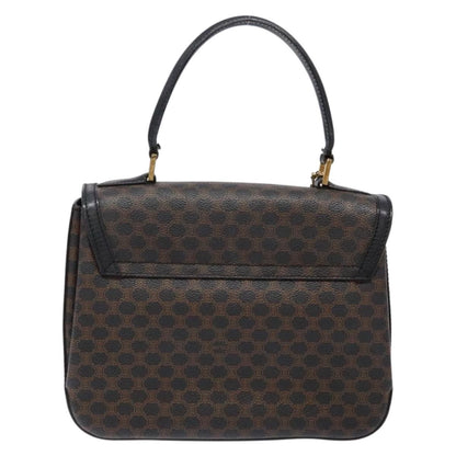 Celine Vintage Convertible Top Handle Bag Macadam Coated Canvas, BLACK, CANVAS, Handbag