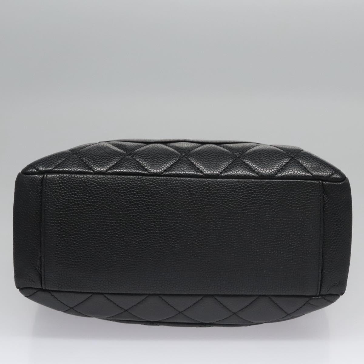 Chanel Petite Shopping Tote Quilted Caviar, BLACK, LEATHER, Tote bag