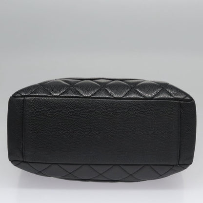 Chanel Petite Shopping Tote Quilted Caviar, BLACK, LEATHER, Tote bag