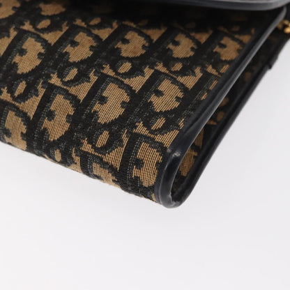 Christian Dior Vintage CD Chain Flap Shoulder Bag Diorissimo Canvas, NAVY, CANVAS, Shoulder bag