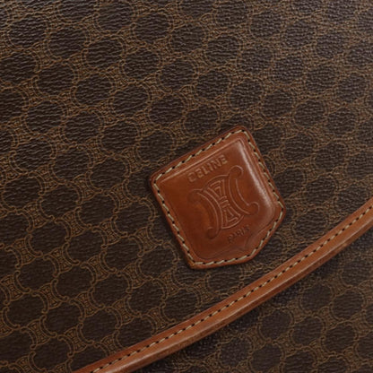 Celine Macadam Pochette Canvas and Leather, BROWN, CANVAS, Clutche & pouche