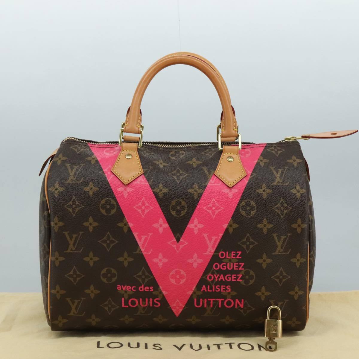 Louis Vuitton Speedy Handbag Limited Edition V Monogram Canvas, BROWN, CANVAS, Handbag